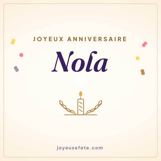 Image carrée « Joyeux anniversaire Nola » pour WhatsApp