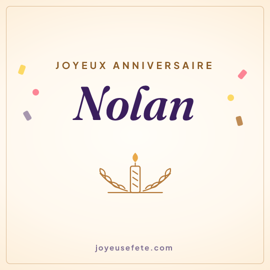 Image carrée « Joyeux anniversaire Nolan » pour WhatsApp
