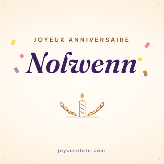 Image carrée « Joyeux anniversaire Nolwenn » pour WhatsApp