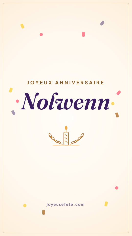 Image « Joyeux anniversaire Nolwenn » au format story