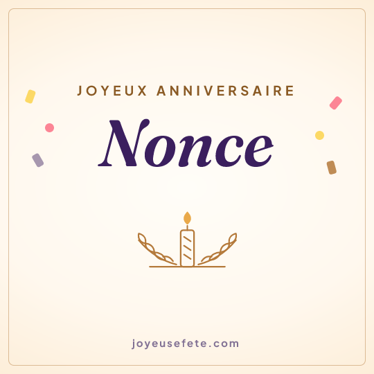 Image carrée « Joyeux anniversaire Nonce » pour WhatsApp
