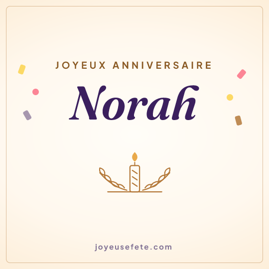 Image carrée « Joyeux anniversaire Norah » pour WhatsApp
