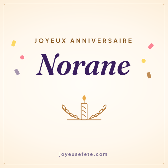 Image carrée « Joyeux anniversaire Norane » pour WhatsApp