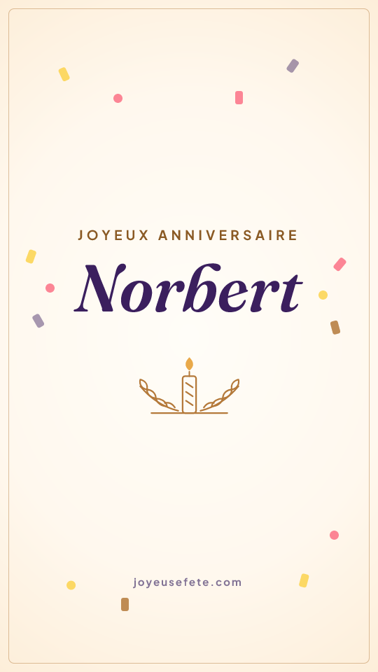 Image « Joyeux anniversaire Norbert » au format story