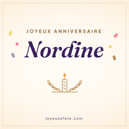 Image carrée « Joyeux anniversaire Nordine » pour WhatsApp