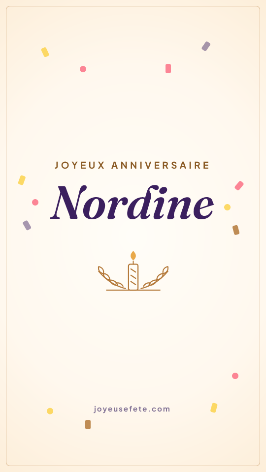 Image « Joyeux anniversaire Nordine » au format story