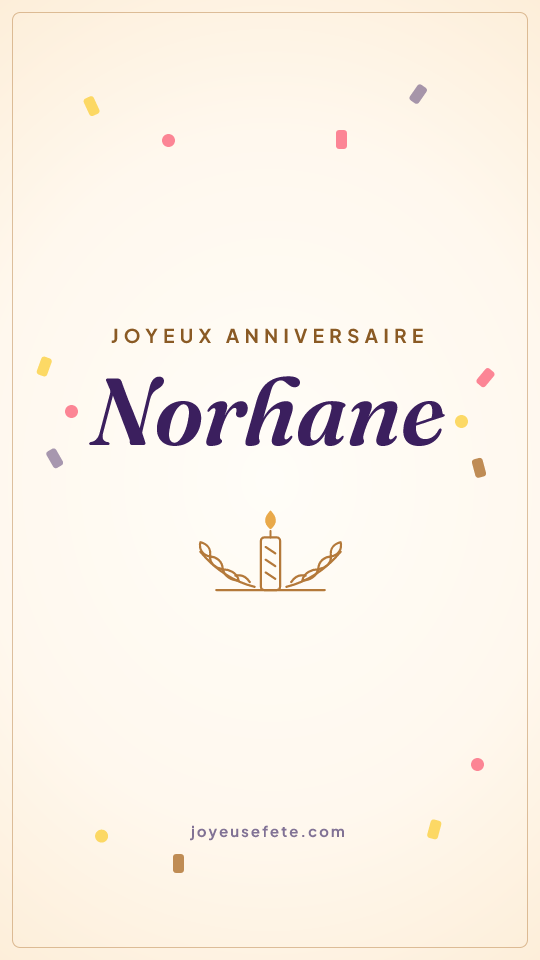 Image « Joyeux anniversaire Norhane » au format story