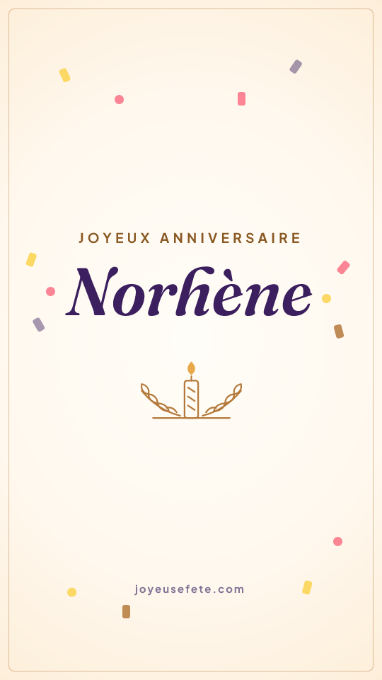 Image « Joyeux anniversaire Norhène » au format story