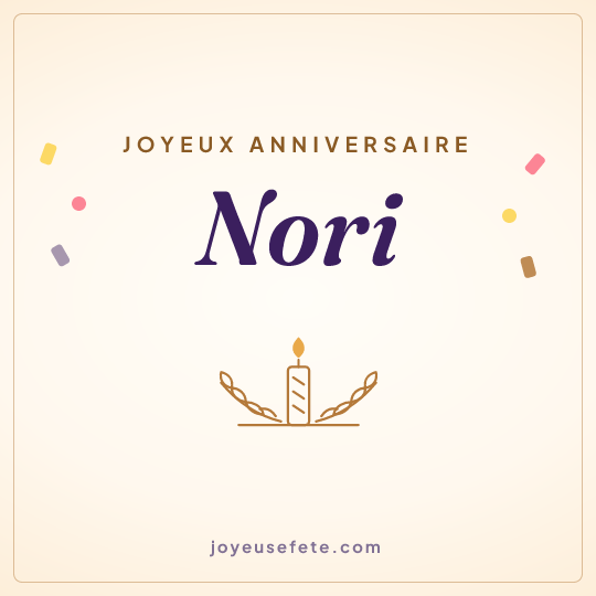 Image carrée « Joyeux anniversaire Nori » pour WhatsApp