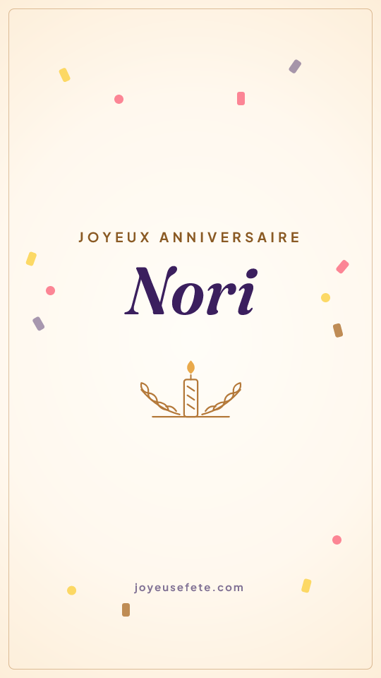 Image « Joyeux anniversaire Nori » au format story