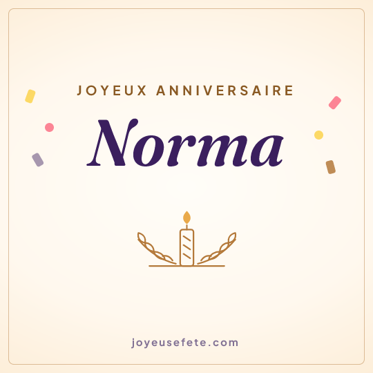 Image carrée « Joyeux anniversaire Norma » pour WhatsApp