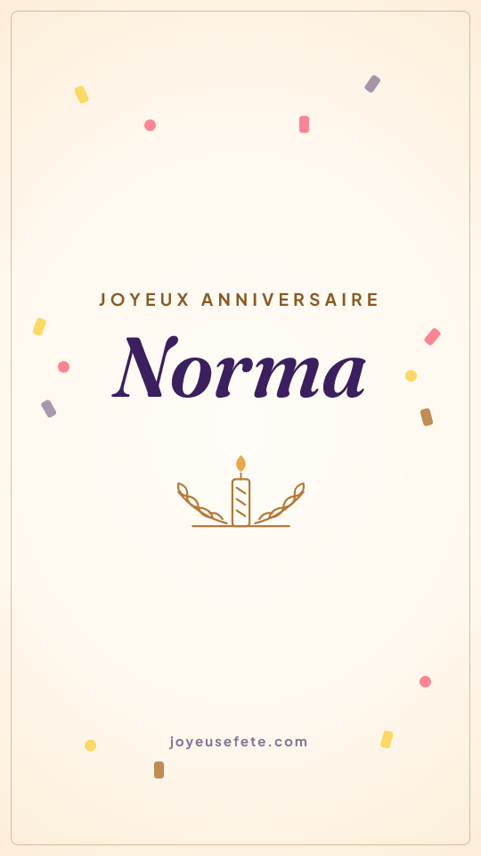 Image « Joyeux anniversaire Norma » au format story