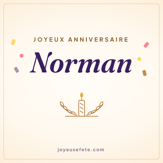 Image carrée « Joyeux anniversaire Norman » pour WhatsApp