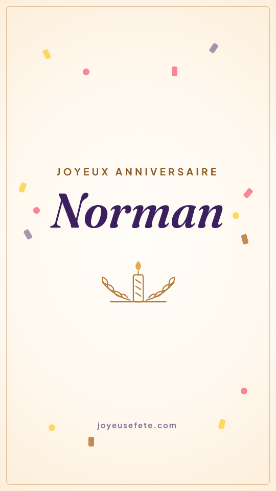 Image « Joyeux anniversaire Norman » au format story