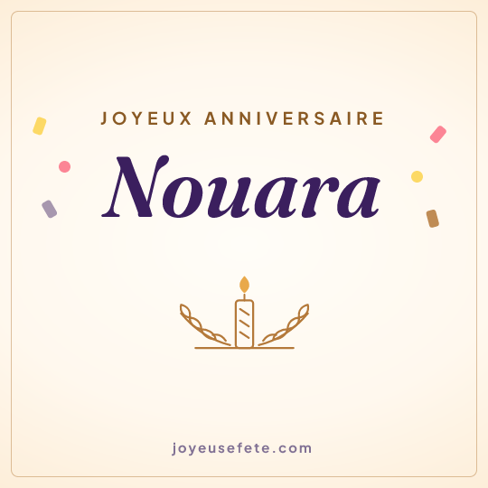 Image carrée « Joyeux anniversaire Nouara » pour WhatsApp