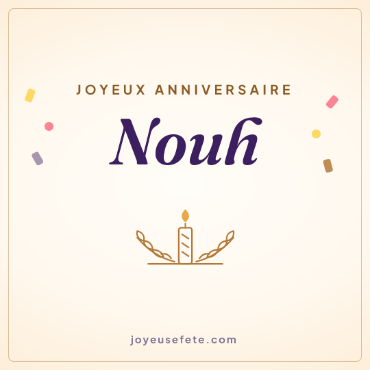 Image carrée « Joyeux anniversaire Nouh » pour WhatsApp