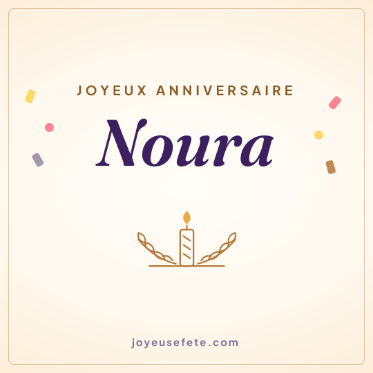 Image carrée « Joyeux anniversaire Noura » pour WhatsApp
