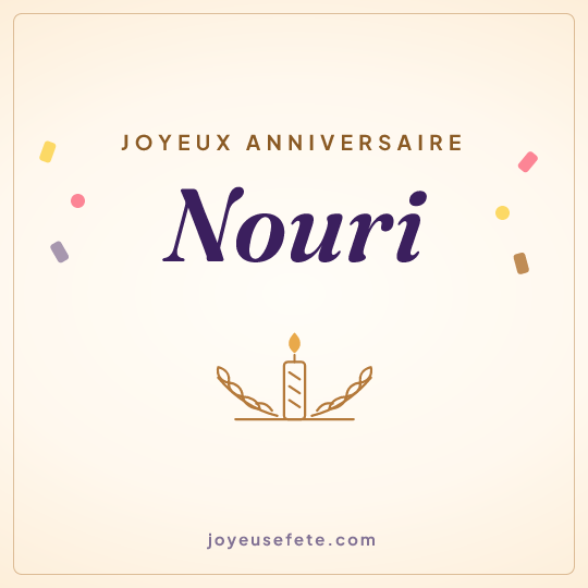 Image carrée « Joyeux anniversaire Nouri » pour WhatsApp