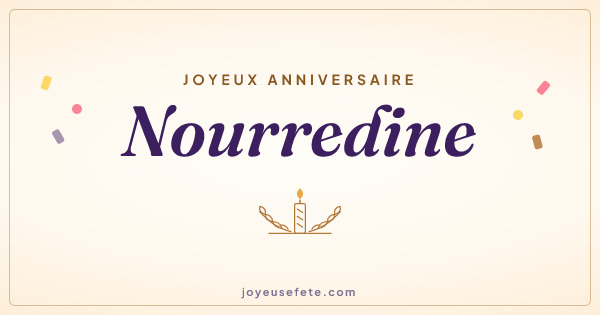 Image « Joyeux anniversaire Nourredine » au format large