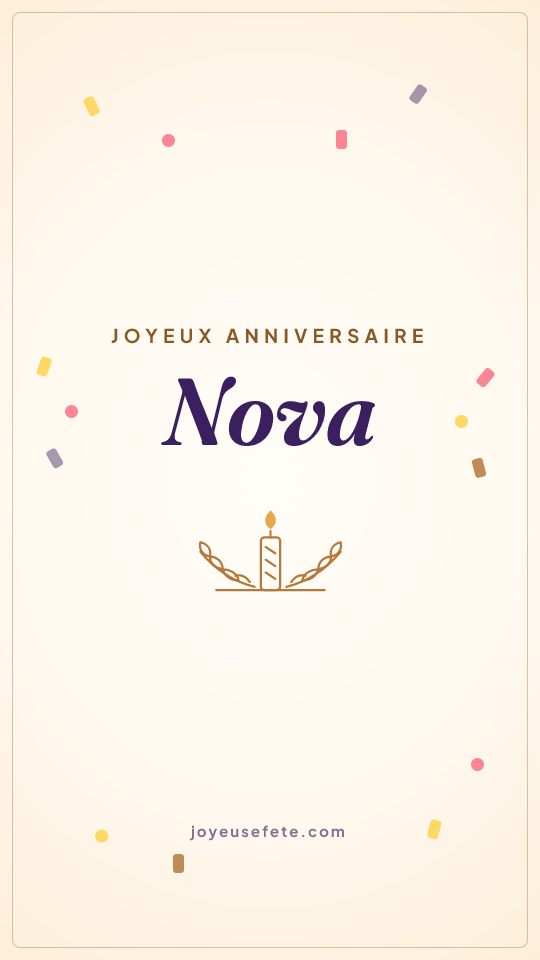 Image « Joyeux anniversaire Nova » au format story