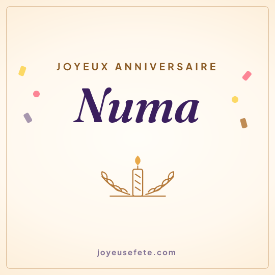 Image carrée « Joyeux anniversaire Numa » pour WhatsApp