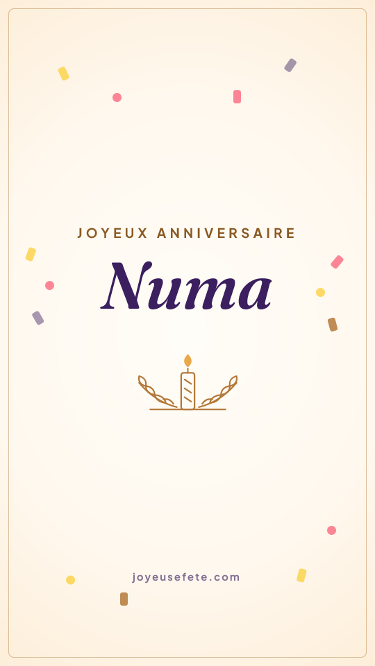 Image « Joyeux anniversaire Numa » au format story