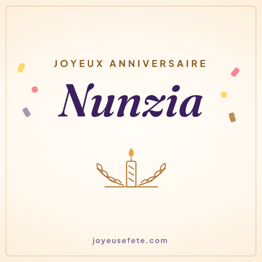 Image carrée « Joyeux anniversaire Nunzia » pour WhatsApp