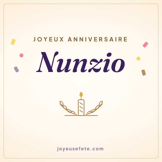 Image carrée « Joyeux anniversaire Nunzio » pour WhatsApp