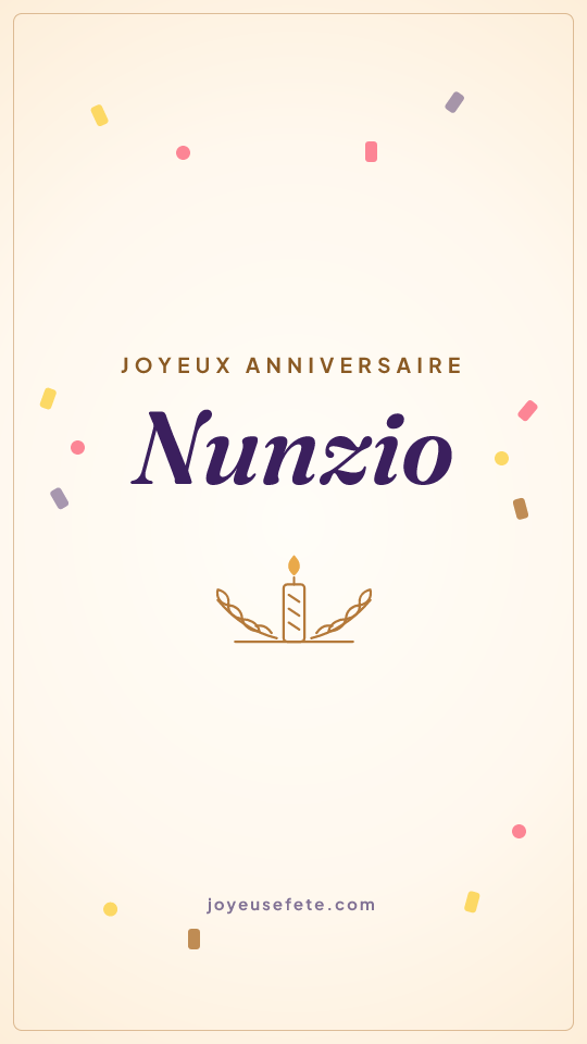 Image « Joyeux anniversaire Nunzio » au format story