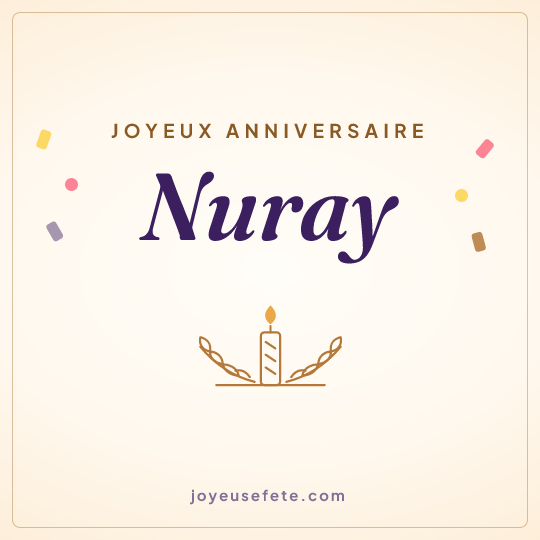 Image carrée « Joyeux anniversaire Nuray » pour WhatsApp