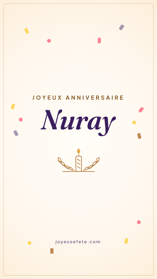 Image « Joyeux anniversaire Nuray » au format story
