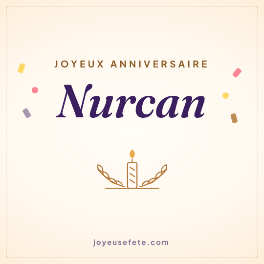 Image carrée « Joyeux anniversaire Nurcan » pour WhatsApp