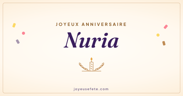 Image « Joyeux anniversaire Nuria » au format large