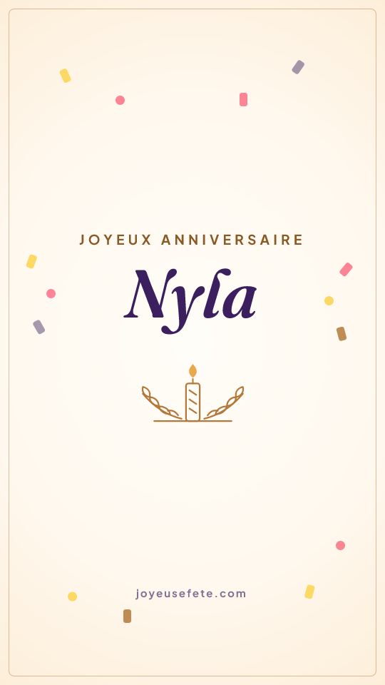 Image « Joyeux anniversaire Nyla » au format story