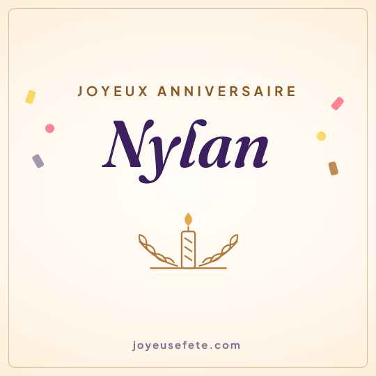Image carrée « Joyeux anniversaire Nylan » pour WhatsApp