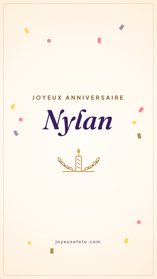 Image « Joyeux anniversaire Nylan » au format story
