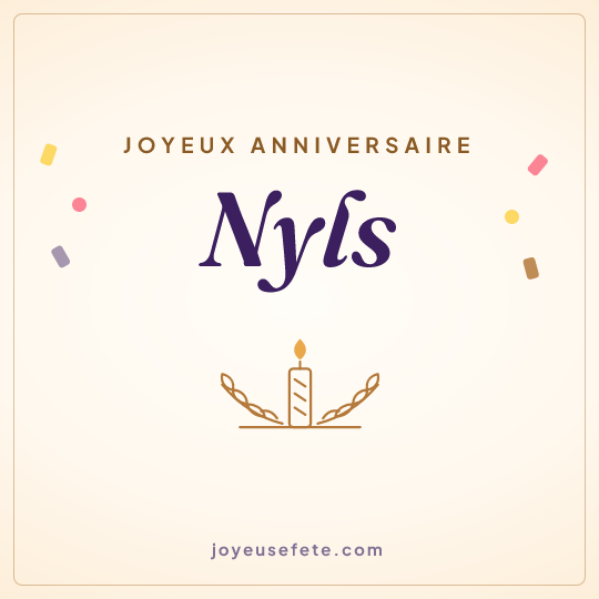 Image carrée « Joyeux anniversaire Nyls » pour WhatsApp