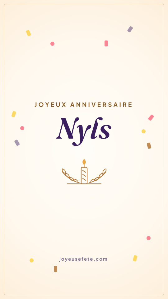 Image « Joyeux anniversaire Nyls » au format story