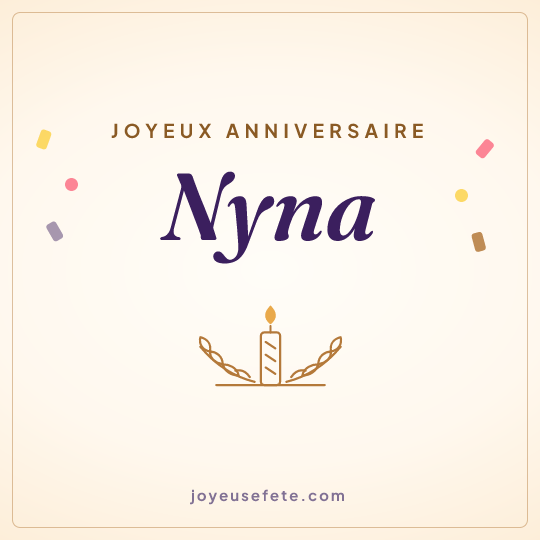 Image carrée « Joyeux anniversaire Nyna » pour WhatsApp