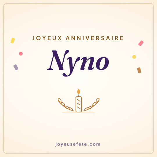 Image carrée « Joyeux anniversaire Nyno » pour WhatsApp