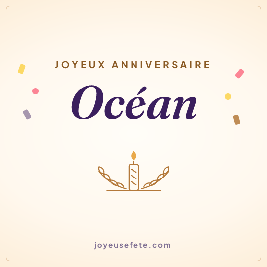 Image carrée « Joyeux anniversaire Océan » pour WhatsApp