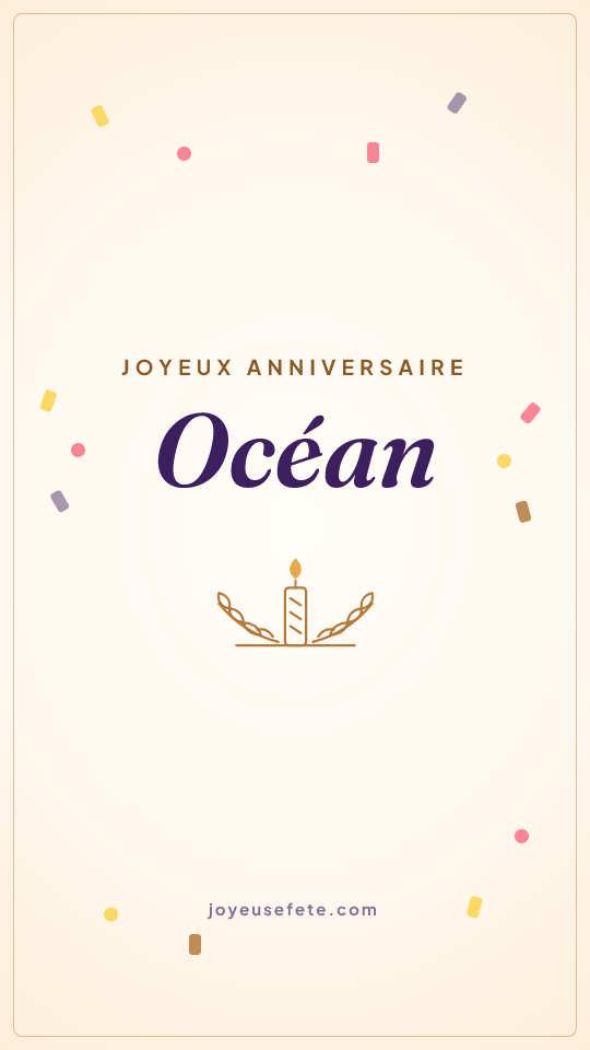 Image « Joyeux anniversaire Océan » au format story