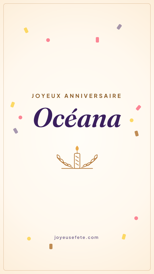 Image « Joyeux anniversaire Océana » au format story