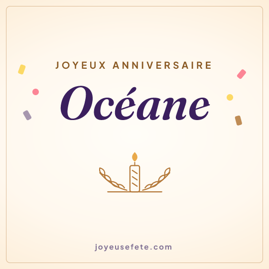 Image carrée « Joyeux anniversaire Océane » pour WhatsApp
