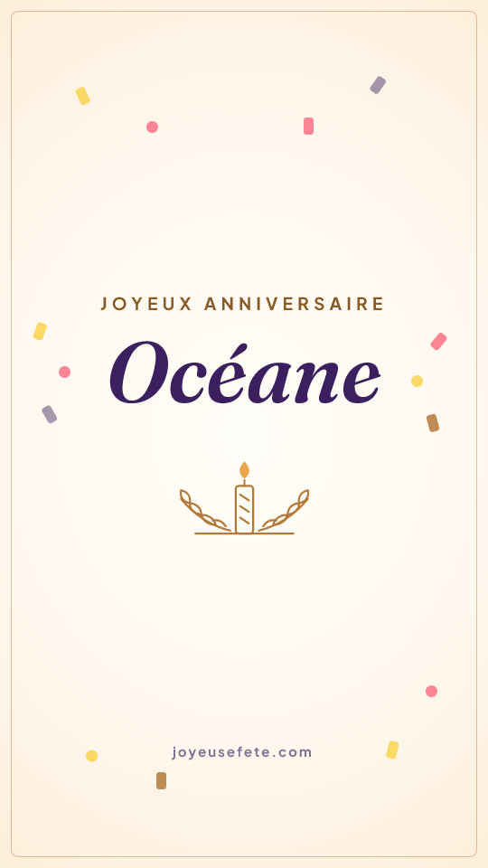 Image « Joyeux anniversaire Océane » au format story