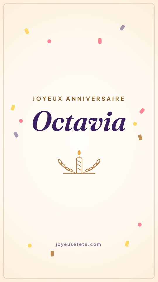Image « Joyeux anniversaire Octavia » au format story