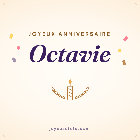 Image carrée « Joyeux anniversaire Octavie » pour WhatsApp
