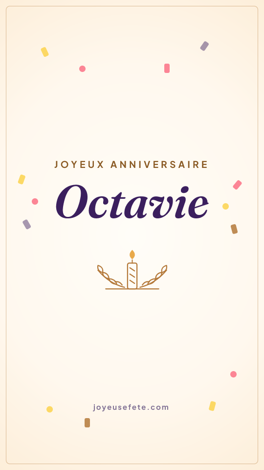 Image « Joyeux anniversaire Octavie » au format story