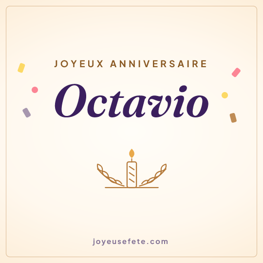 Image carrée « Joyeux anniversaire Octavio » pour WhatsApp
