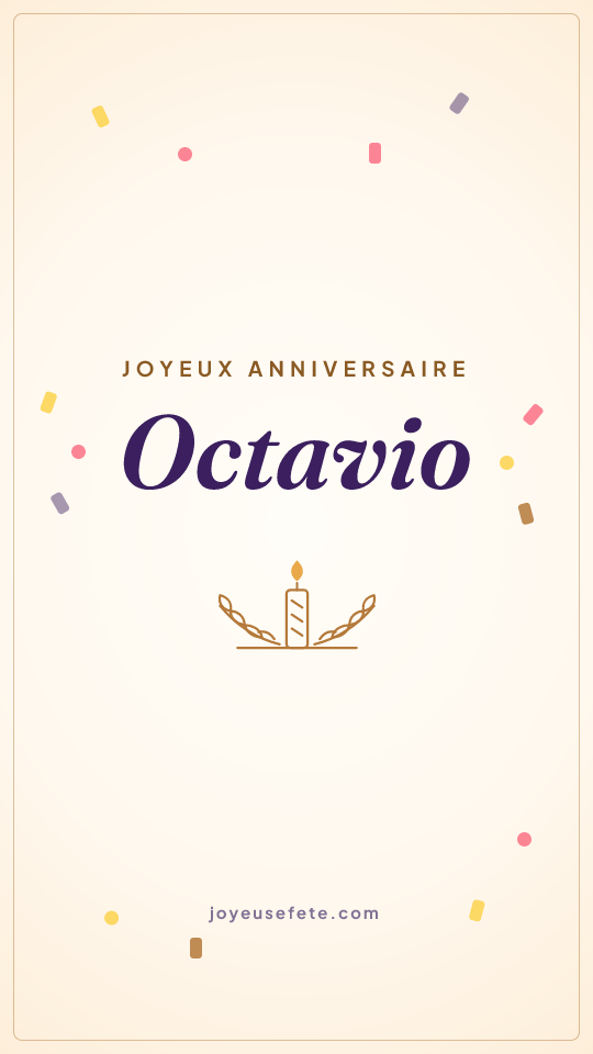 Image « Joyeux anniversaire Octavio » au format story